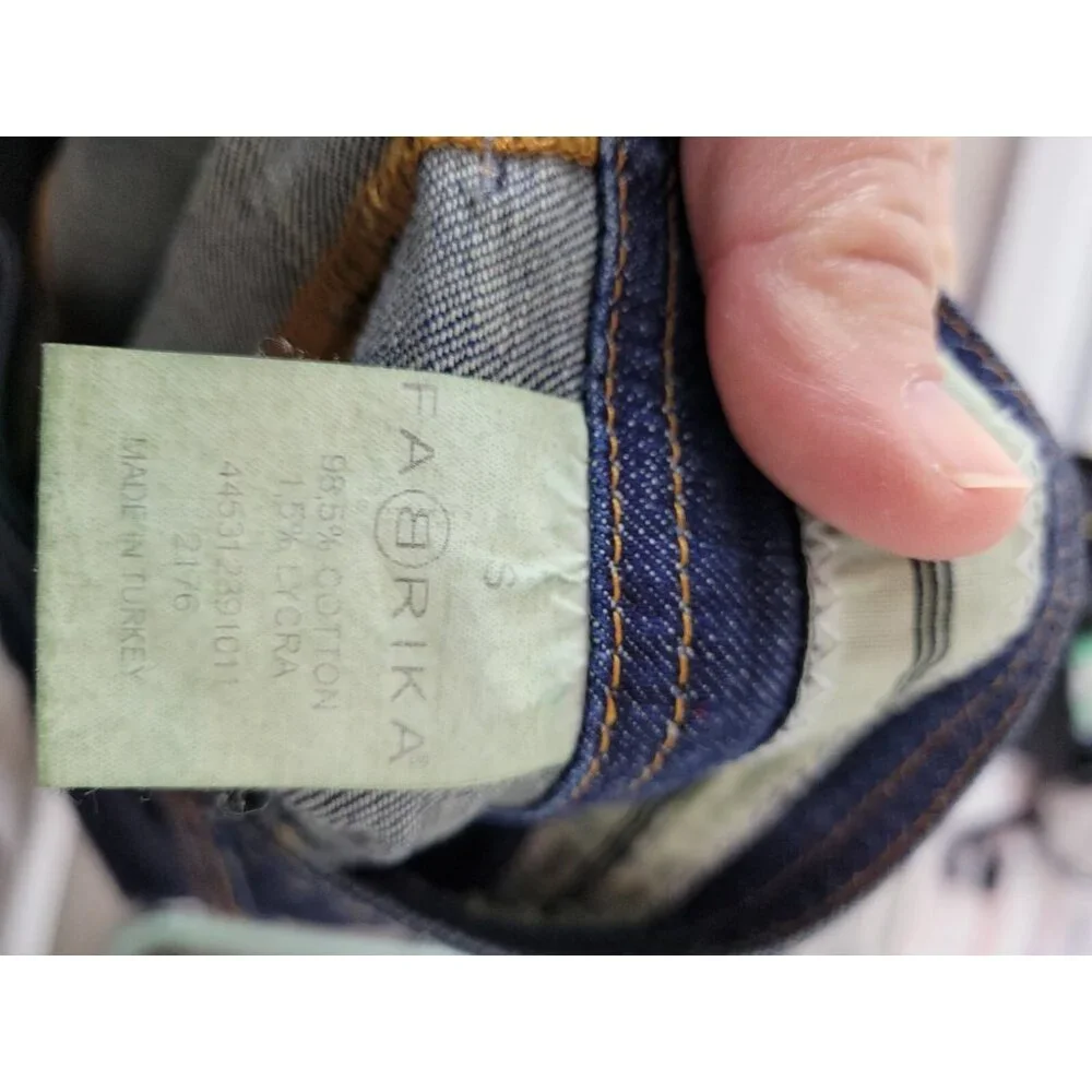 FABRIKA Woman Designer Dark Denim Knee Lenght Asimetric Pencil Skirt Size S - Picture 10 of 10